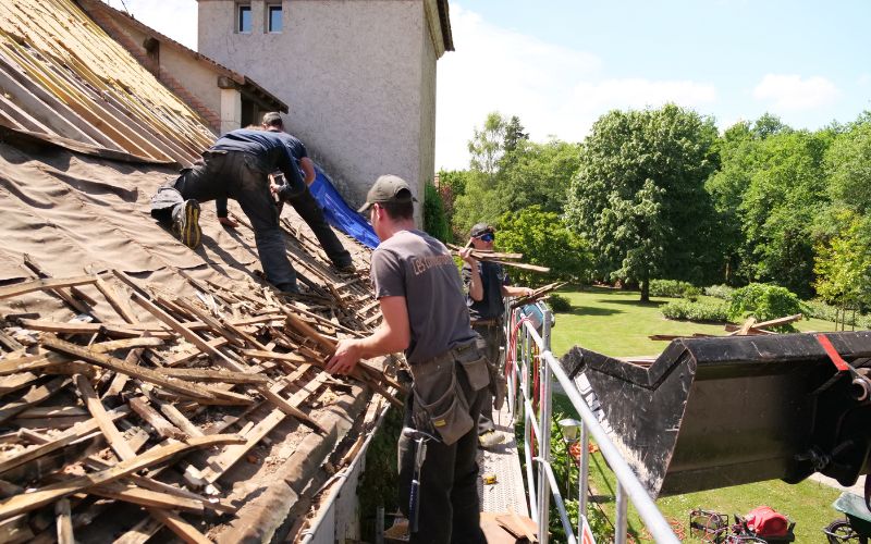 chantier isolation exterieure toit